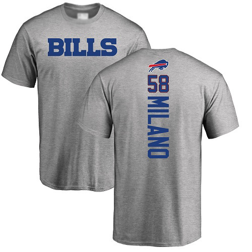 Men NFL Buffalo Bills #58 Matt Milano Ash Backer T Shirt->buffalo bills->NFL Jersey